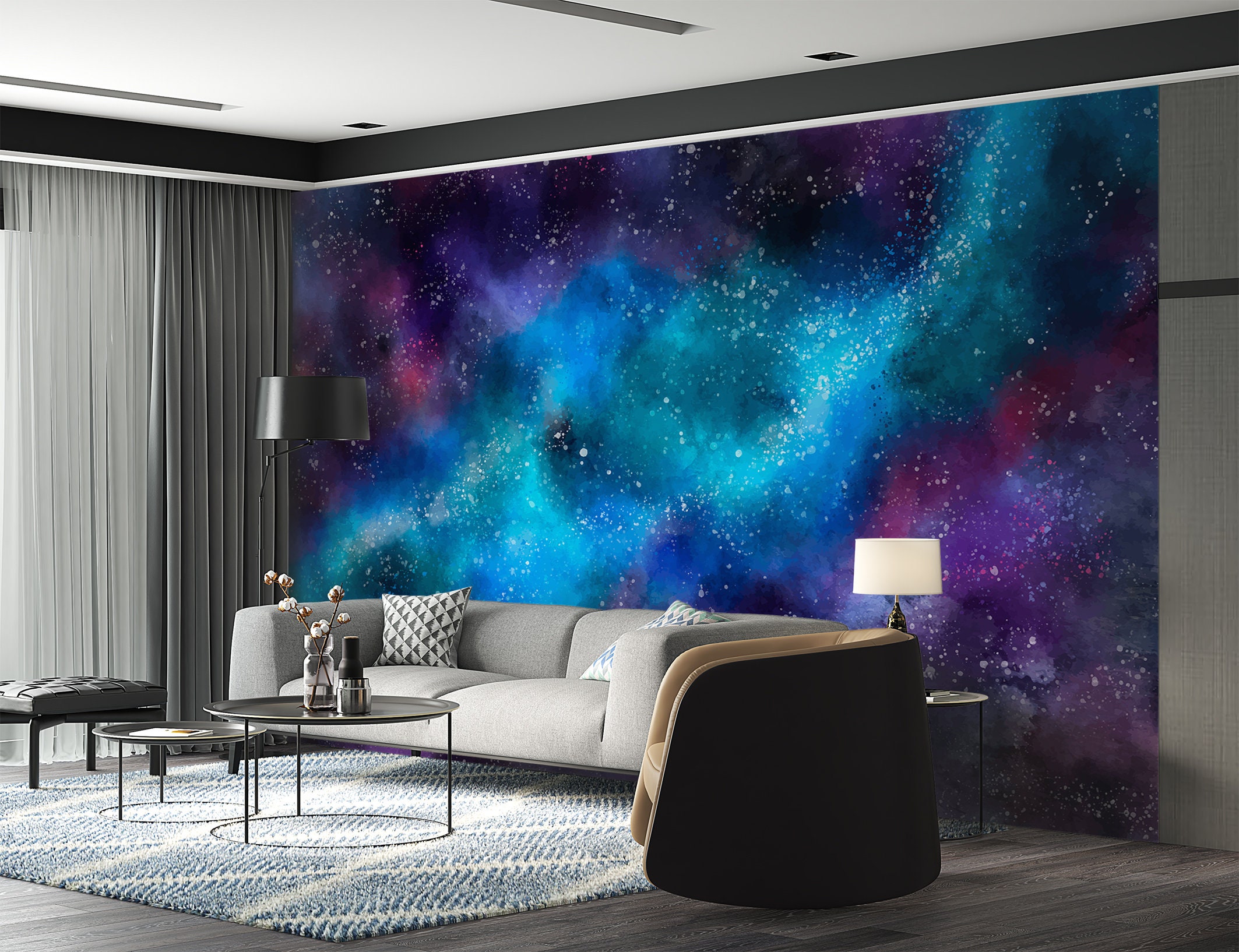 Galaxy Cosmic Wall Mural, Milky Way Wallpaper, Space Galaxy 3D Wall Mural For Living Room Bedroom Game Room Wallpaper Wall Decor (Not Peel And Stick) - 137.8" W X100 H - View #4