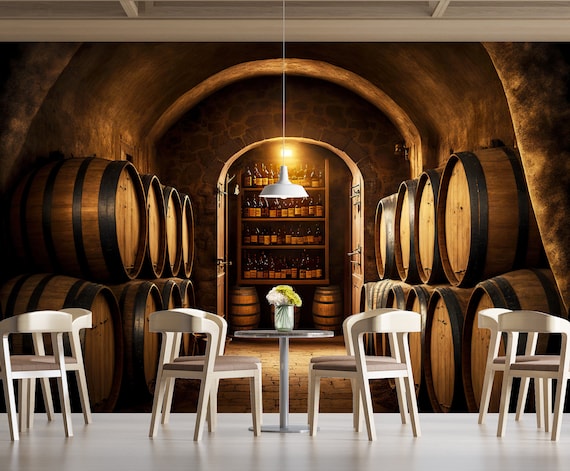 Loccor 10x6.5ft Fabric Wine Cellar Backdrop Underground Wine Cellar Barrel Room Wooden Barrels Ladder Background For Bar Club Party Decor Man Portrait Photo Props
