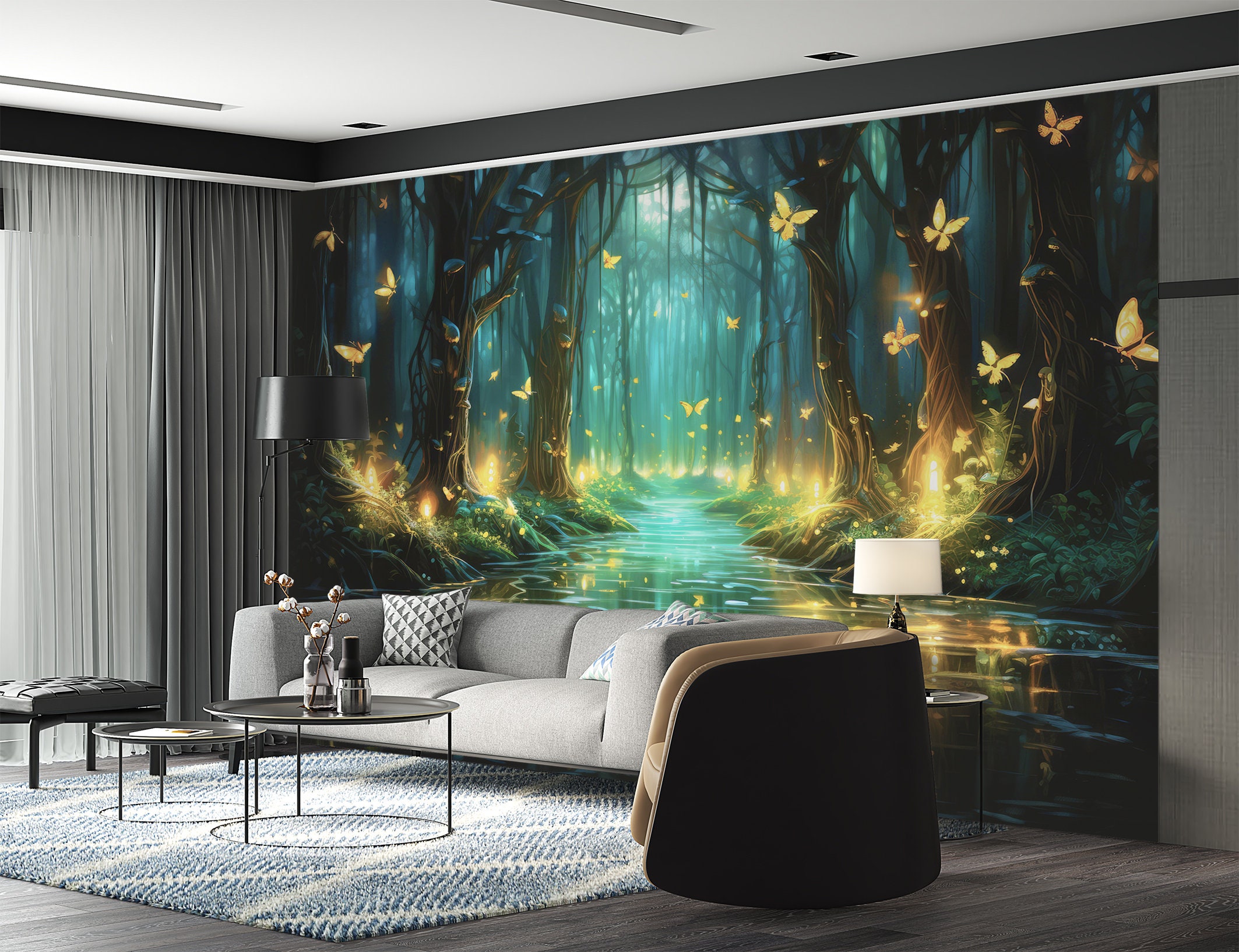 Fairytale Magical Forest Wallpaper Wall Art Mural Nursery Enchanted ...