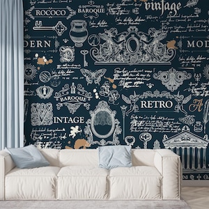 Greek Mythology Wallpaper Vintage Italy Wall Mural City Dark Artifacts Rome Mural Greece Moody Wallpaper Peel and Stick Living Room Decor