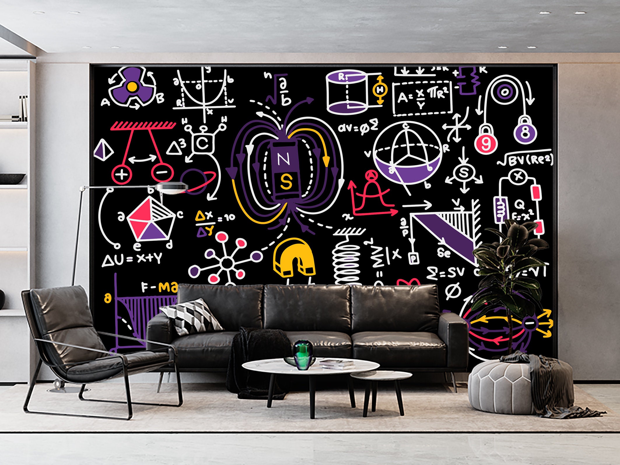 Physics Science Wallpaper & Laboratory School Education Wall Mural Wall