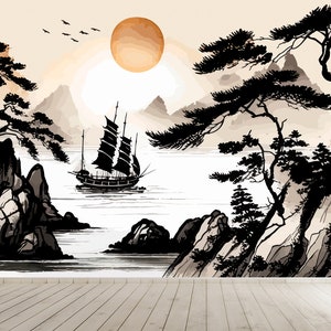 Mountains and Sea Asian Nature Wallpaper & Japan Nature Japanese ...