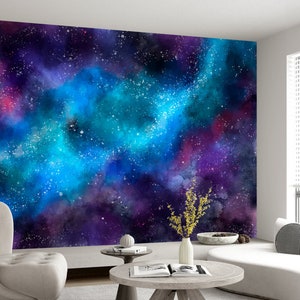 Nebula Galaxy Peel and Stick Wallpaper Mural – Cosmic Night Sky Wall ...