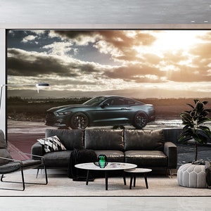 Mural de pared de coches deportivos, papel pintado moderno autoadhesivo.