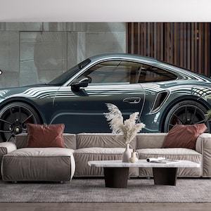 Grau Sport Auto Wandbild Tapete Schälen und Stick Auto Tapeten Teenager Wandbild Druck Kinder Benutzerdefinierte Größe Wallpaper