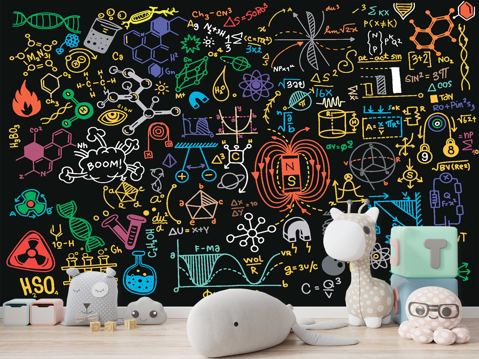 Science & Chemistry Wallpaper Mural | Peel and Stick Education Decor - Etsy
