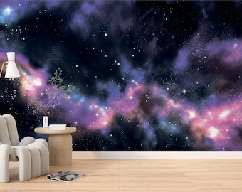 Galaxy Nebula Wallpaper Mural: Cosmic Universe Space Wall Art (Peel and Stick)