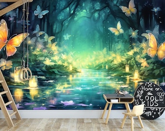 Mural de papel pintado Bosque Encantado: Bosque Místico, Autoadhesivo