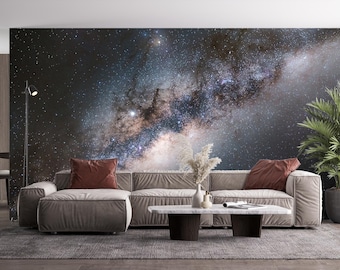Milky Way Galaxy Wallpaper Mural: Peel and Stick Cosmic Decor