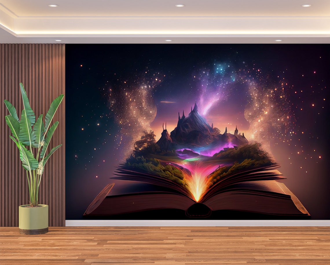 Magical Book & Fantasy World Fairytale Wall Art Mural Etsy