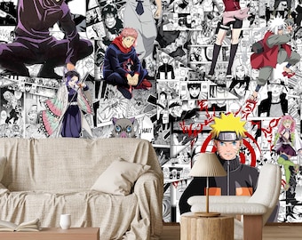 Custom Anime Wallpaper & Wall Mural Aesthetic Japanese Manga Wallpaper Anime Comic Room Decor Peel and Stick Playroom Boys Wall Mural