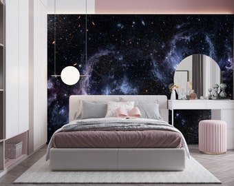 Peel and Stick Wallpaper & Wall Mural Outer Space Cosmic Astronomy Universe Space Stars Wall Art Decor Home Room