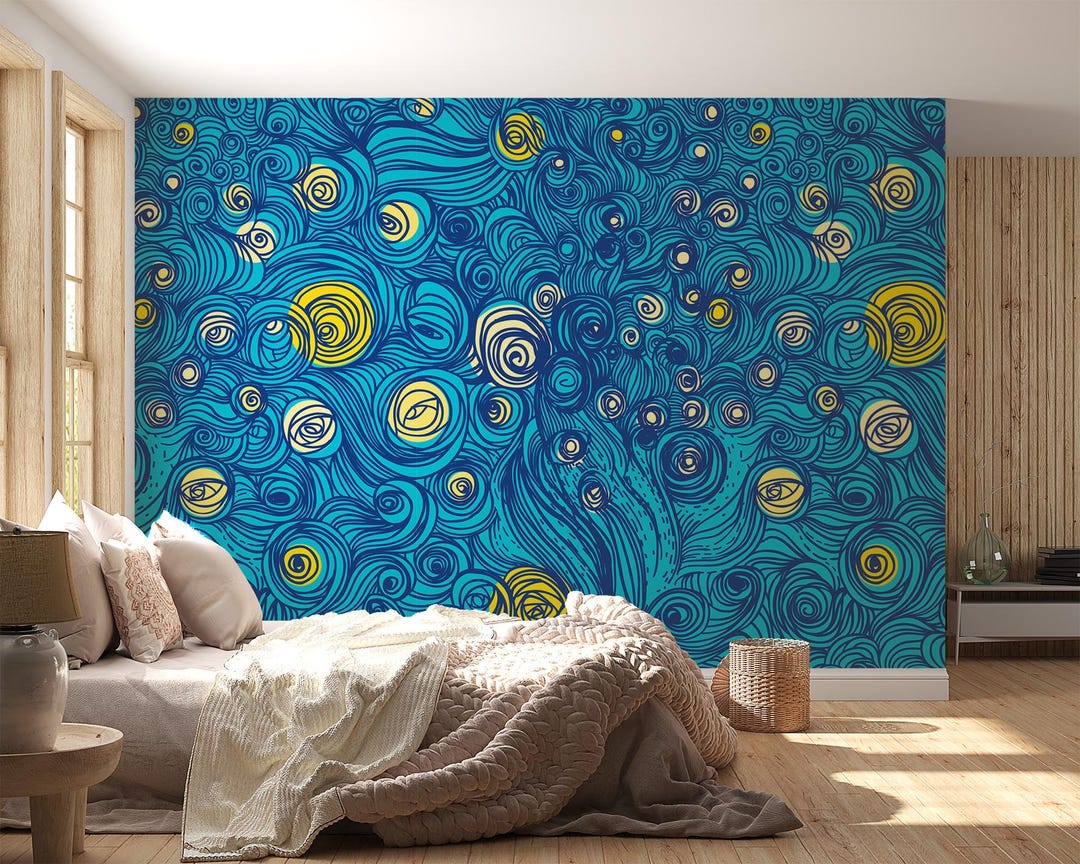 Starry Night Wallpaper Vincent Van Gogh Wall Mural Classic Artwork ...