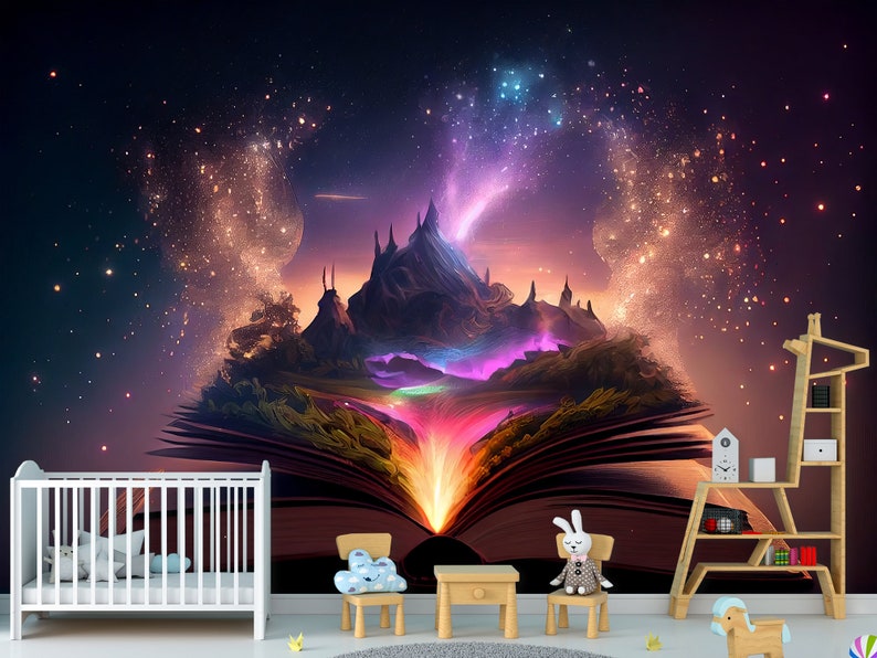 Magical Book & Fantasy World Fairytale Wall Art Mural Etsy