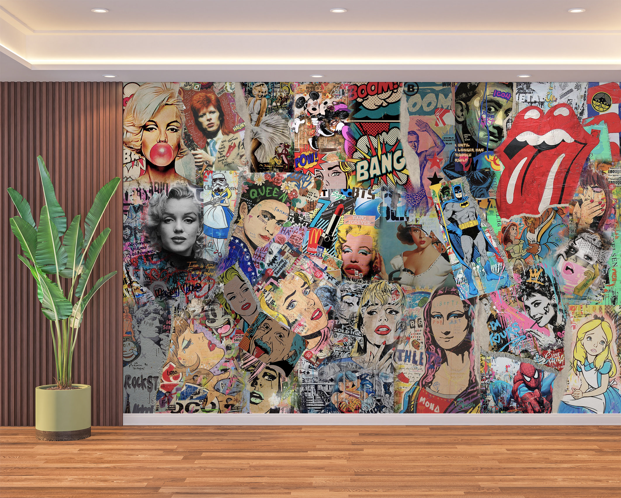 Tapisserie Murale Personnalisée Pop-art – 80x68 Cm, 100% Polyester, Effet Caricature (Multicolore)