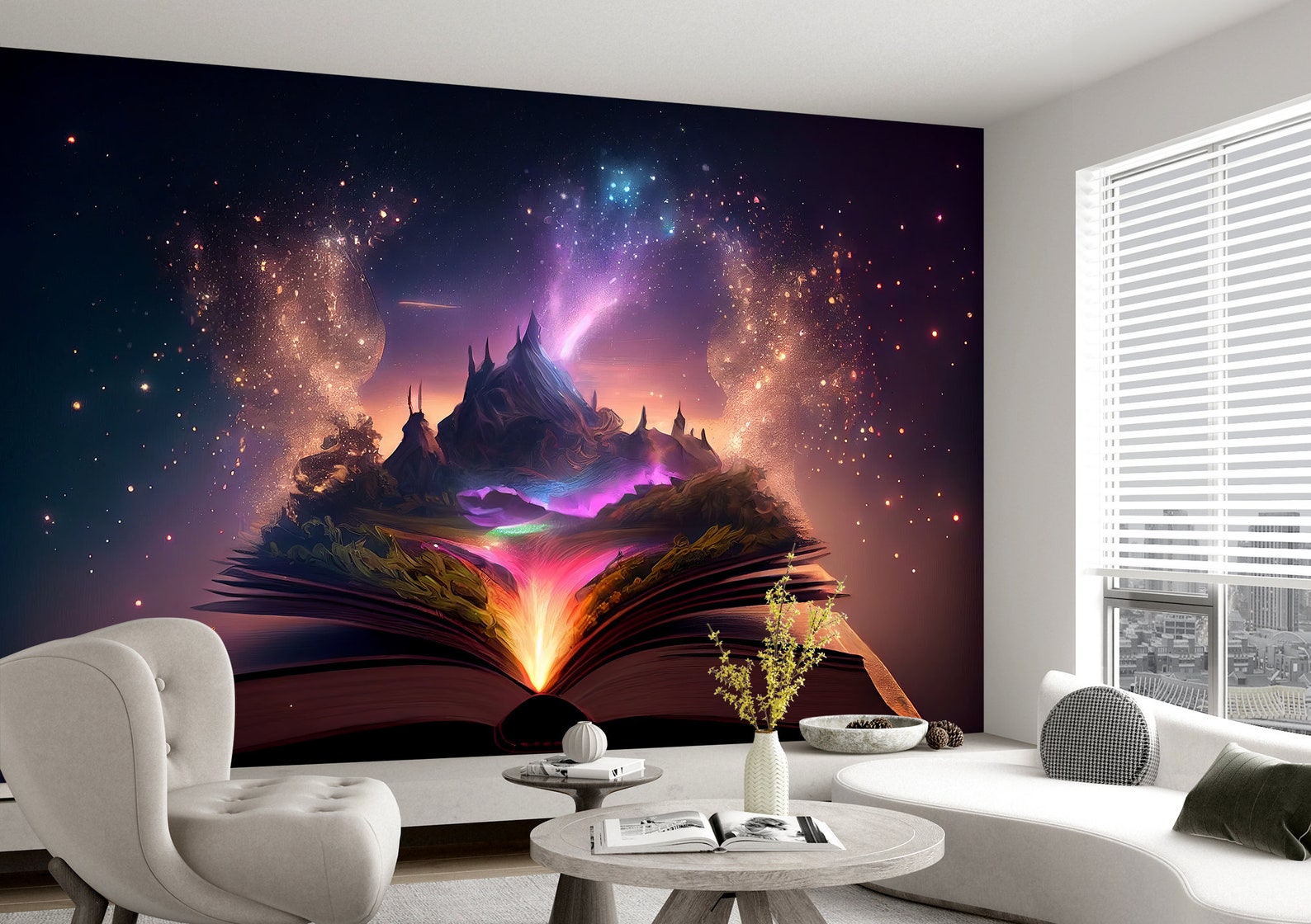 Magical Book & Fantasy World Fairytale Wall Art Mural Etsy