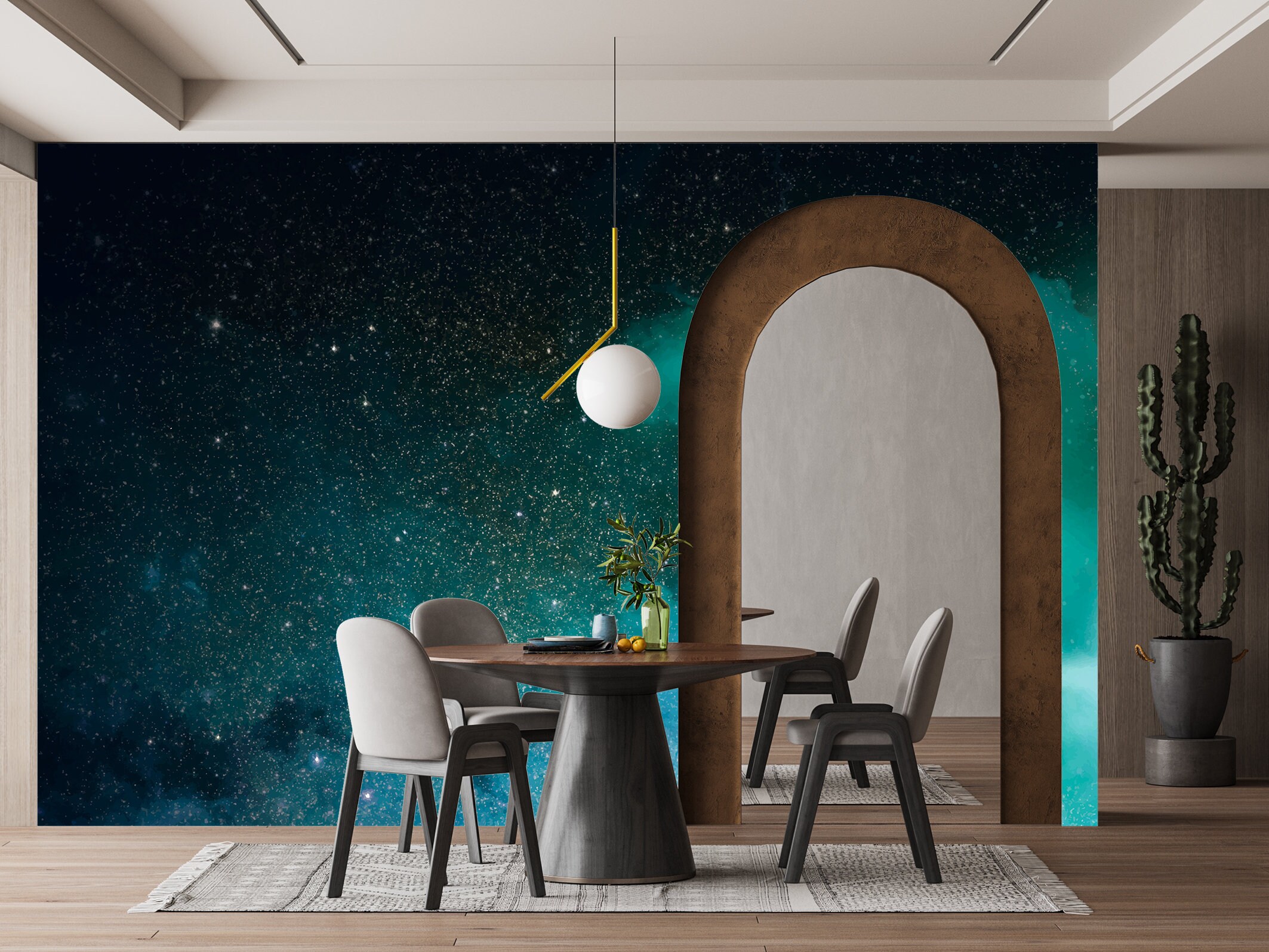 Green Space Milky Way Wall Art Mural & Wallpaper Nebula Galaxy - Etsy