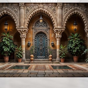 Carta da parati e murale Arabian Arches Stampa della stanza della cultura delle notti islamiche Peel and Stick Mural Dimensioni personalizzate