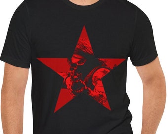 Bucky Barnes Winter Soldier Star Cotton T-Shirt