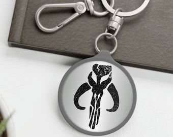 Mandalorian Keyring, Mythosaur Keyring, The Mandalorian Keychain, Bag Tag, Mythosaur Skull, Mandalorian Gift, Mando Gifts