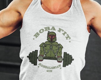 Boba Fett Men's Tank Shirt, Boba Fit Shirt, The Mandalorian Gym Shirt, Workout Shirt, Boba Fit Gym Shirt, Boba Fitt Shirt, Weight Lifting