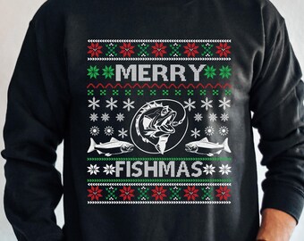 Merry Fishmas Sweater, Ugly Christmas Sweater, Christmas Sweatshirt, Funny  Christmas Sweater, Funny Sweater, Christmas Shirt 