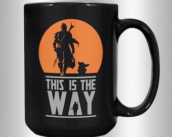 This Is The Way 15oz Mug, Mando and Grogu Sunset Coffee Cup, The Mandalorian Mug