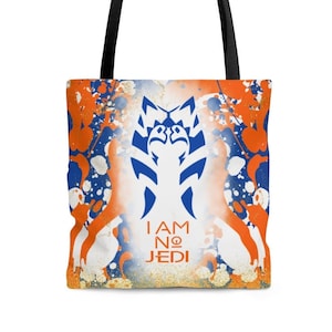 Ahsoka Tote Bag in 3 Sizes, I Am No Jedi Tote Bag, Ahsoka Halloween Bag, Trick or Treat Bag, Everyday Tote Bag