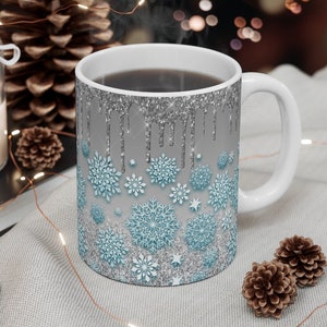 Beautiful Snowflake Mug, Winter Snowflake Mug, Christmas Snowflake Mug, Winter Mug, Christmas Mug, Winter Coffee Mug, Winter Coffee Cups