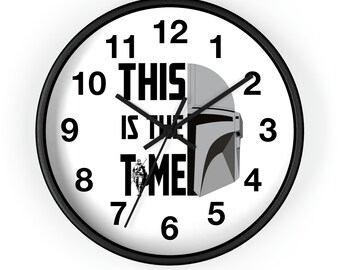 This Is The Time Wall clock, This Is The Clock Way, The Mando Clock, Fathers Day Gift, Gift for Him, Mando Helmet, Gift for Her