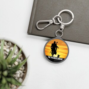 The Mandalorian Keyring, This is the Way Keyring, Mando Keychain or Bag Tag, Grogu Keyring or Bag Marker, Mandalorian Gift image 3