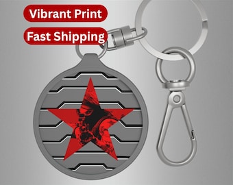 Winter Soldier Keyring or Tag, Bucky Barnes Keychain, Winter