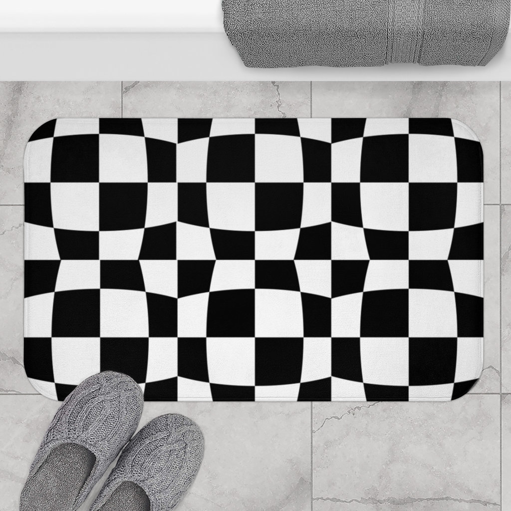 Alfombra de baño Impresión a cuadros Damas Tablero de | Etsy