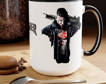 The Punisher Mug 15oz, Frank Castle, Punisher Skull Mug, Large Punisher Coffee Mug, The Punisher Cup