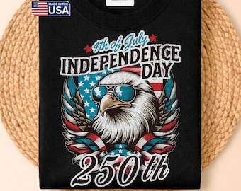 4th of July 250th Shirt, Patriotic Independence Day USA Distressed Tee, Premium T-Shirt