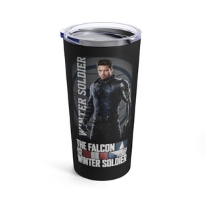 20oz Tumbler Winter Soldier, Double Sided, The Falcon and The Winter Soldier Mug, Bucky Barnes, Sebastian Stan