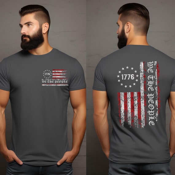 We The People Shirt, American Flag Shirt, 1776 Vintage Flag Shirt, Patriotic Shirt, Vintage USA Flag Shirt, Made in the USA