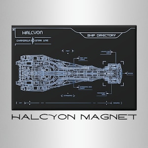 Halcyon Ship Directory Magnet,  CSL Fridge Magnet, Halcyon Starcruiser Gift Decor, Geeky Gift, Chandrila Star Line Ship Directory