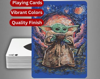 Grogu Starry Night Playing Cards
