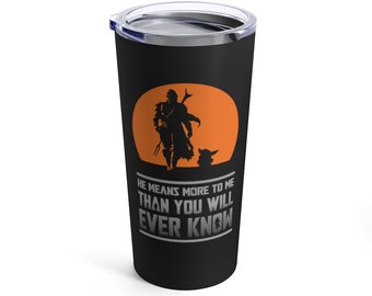 Mando & Grogu Tumbler: Stainless Steel Travel Mug 20oz