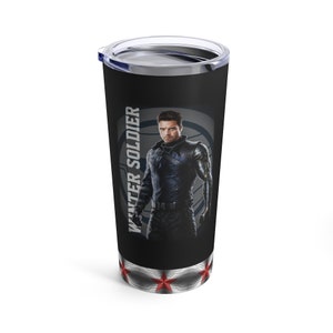 20oz Tumbler Winter Soldier - Double Sided - The Winter Soldier Mug - Bucky Barnes - Sebastian Stan - Captain America -