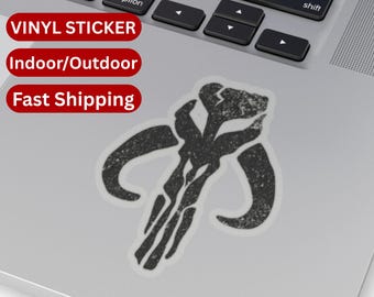 Grunge Mythosaur Skull Sticker, The Mandalorian Sticker, This Is The Way, 2/3/4/6 inch, Mythosaur Decal, Laptop sticker, Journal Sticker