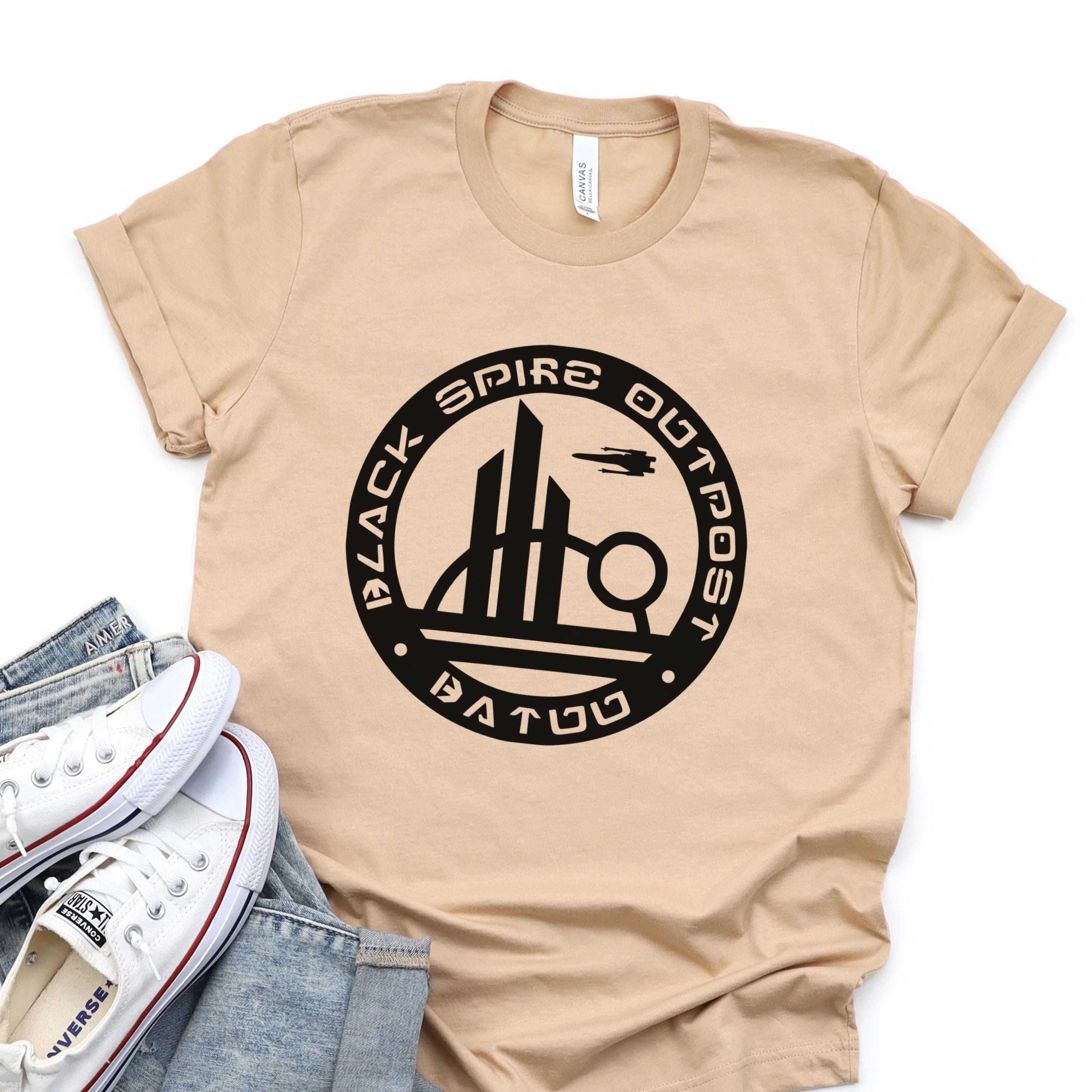 Black Spire Outpost Shirt, Batuu, Galaxy's Edge, Galactic Starcruiser, Bright Suns, Rising Moons, Black Spire Outpost T-Shirt, Short Sleeve