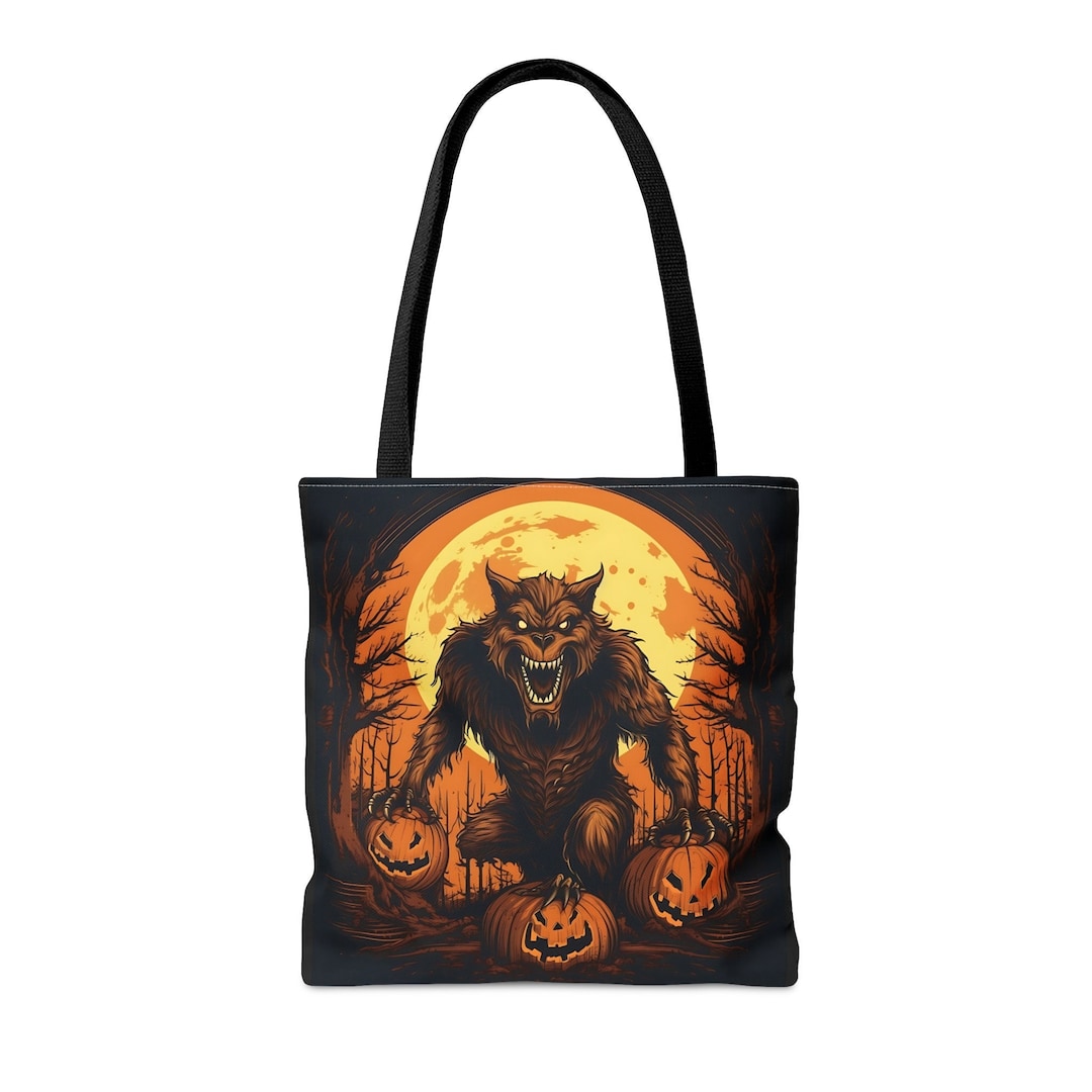 Werewolf Halloween Bag, Werewolf Trickortreat Bag, Werewolf and
