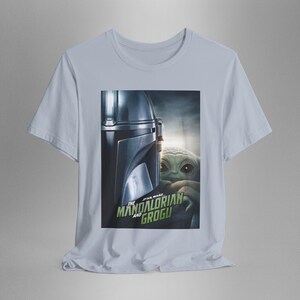 The Mando Movie Shirt, Mando and the child Tee Light Blue