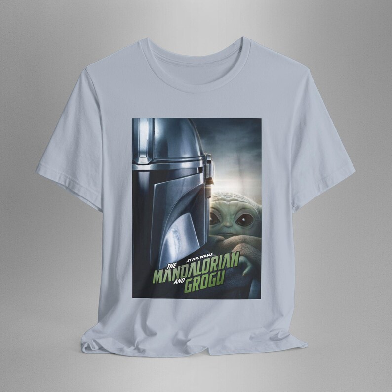 The Mando Movie Shirt, Mando and the child Tee Light Blue