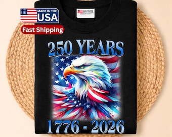 250 Year Anniversary Shirt, Patriotic Eagle Flag T-shirt, Independence Day USA, 4th of July, Premium Tee