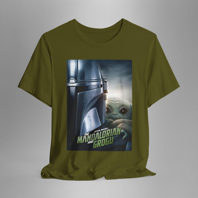 The Mando Movie Shirt, Mando and the child Tee Olive