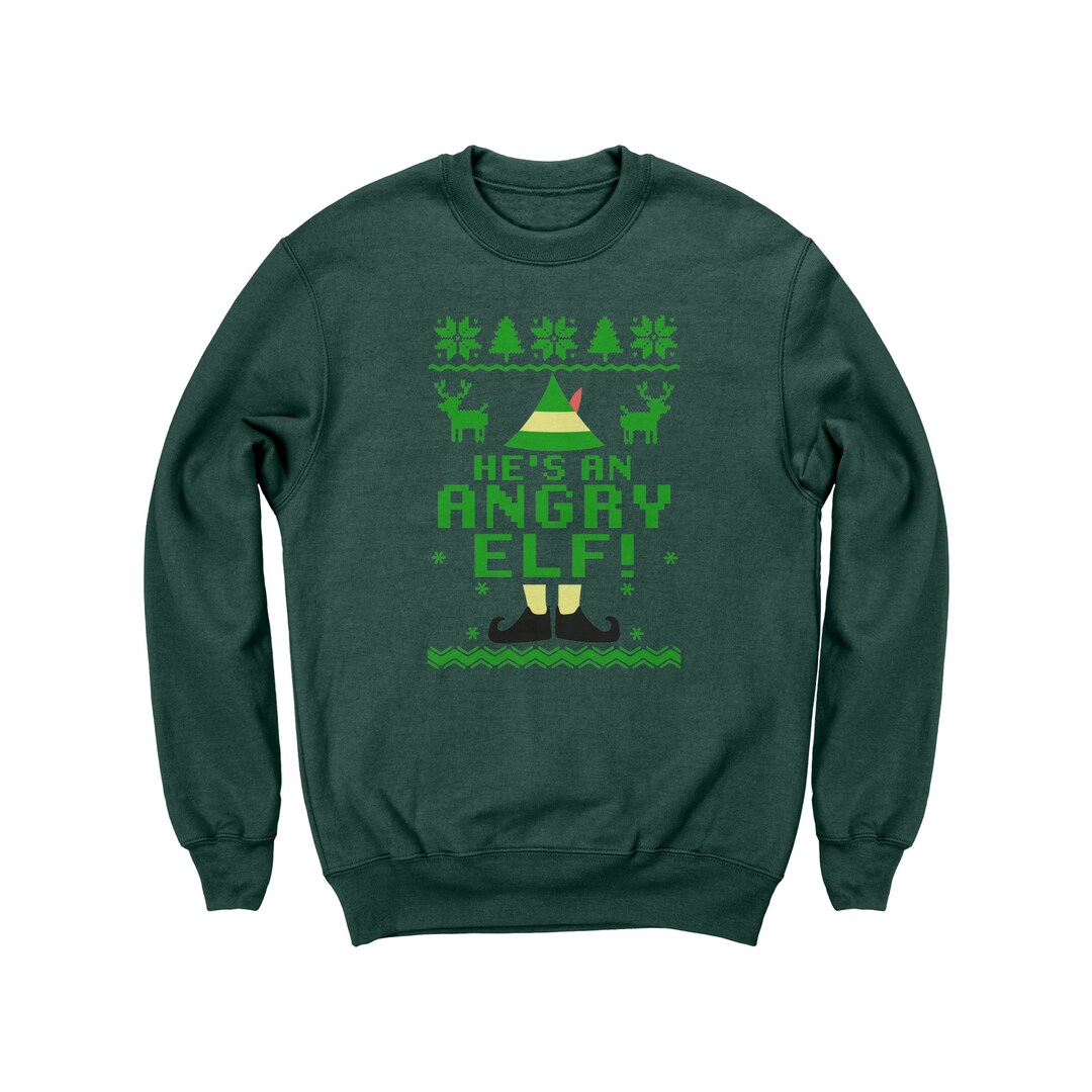 Angry Elf Youth Sweatshirt Youth Ugly Sweater Youth Etsy