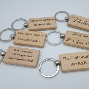 Personalised KeyRing, Laser Engraved Keychain, Gift Idea, Customised Gift For Him Her Kids Mum Dad Boyfriend